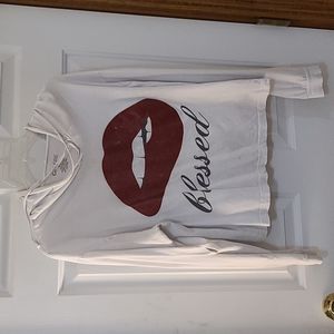 On Fire Crop Top, Size XL, White